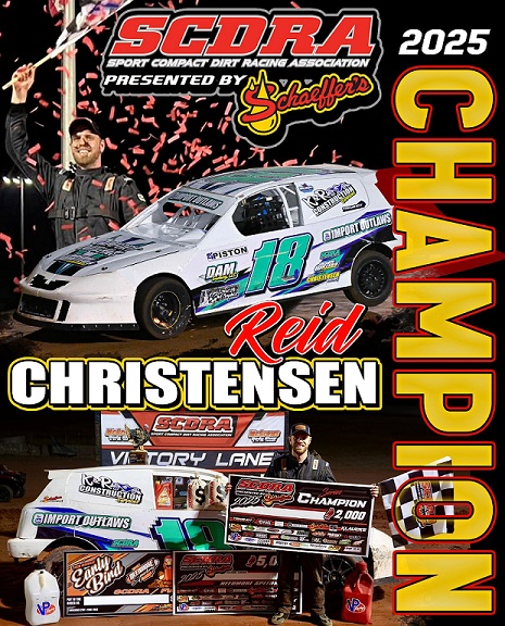 Reid Christensen celebrating in victory lane as the 2025 SCDRA series champion