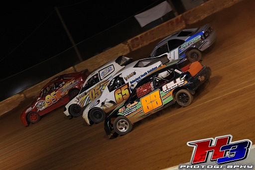 SCDRA front-wheel-drive cars racing on dirt
